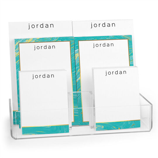 Turquoise Marble Notepad Set